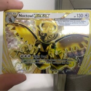 Pokemon Noctowl BREAK Card - Gold and Black